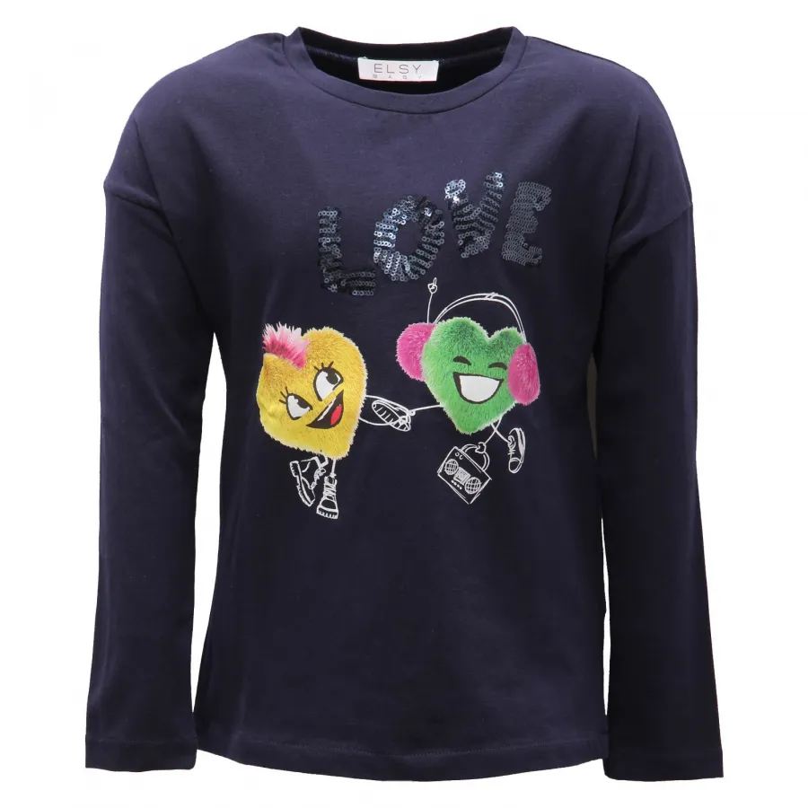1827AD maglia bimba GIRL ELSY BABY blue t-shirt kids