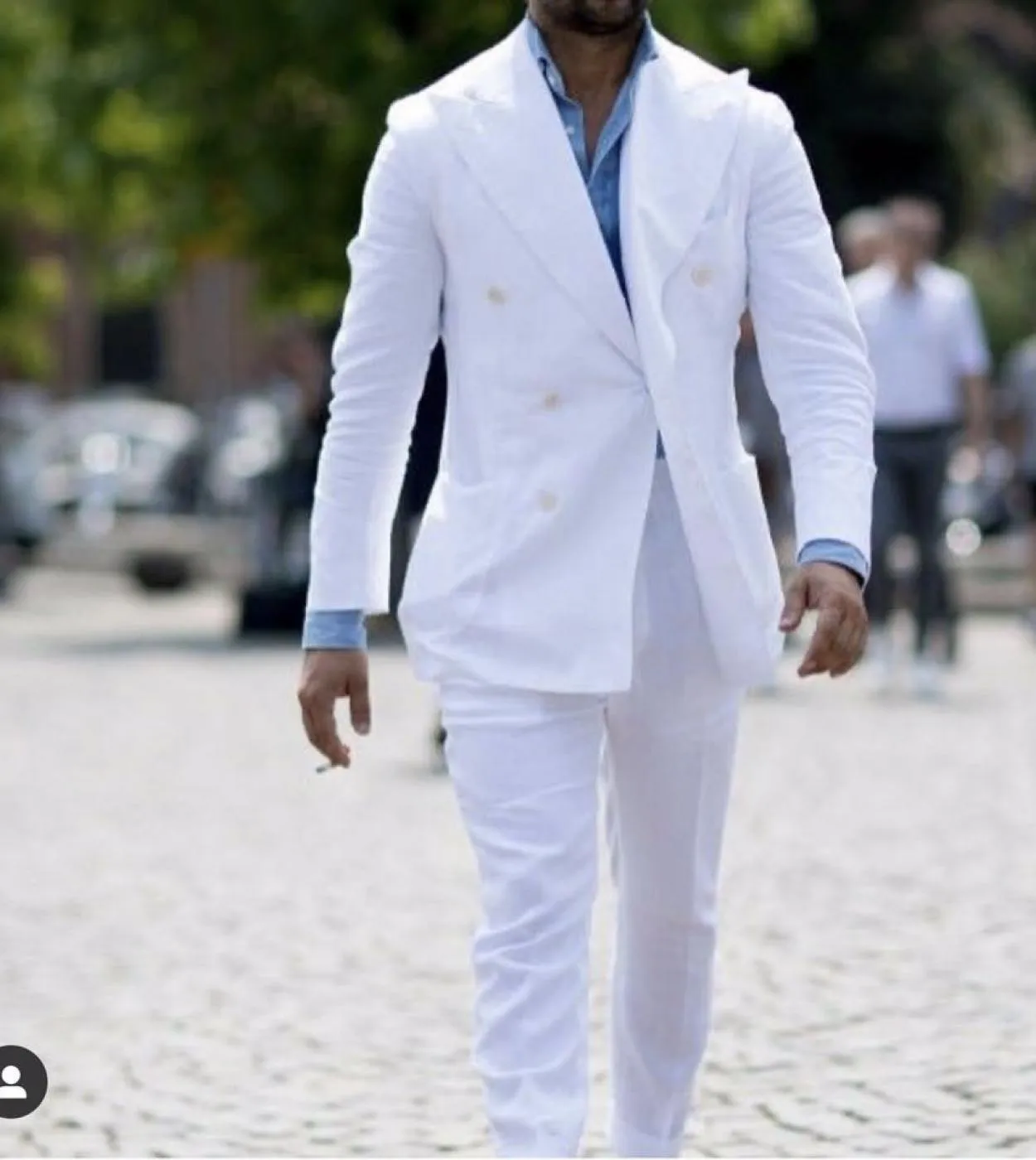 Abito doppiopetto bianco Slim Fit 2 pezzi Costume Homme Smoking dello sposo Abiti da sposa Giacca da festa Terno Masculino Giacc