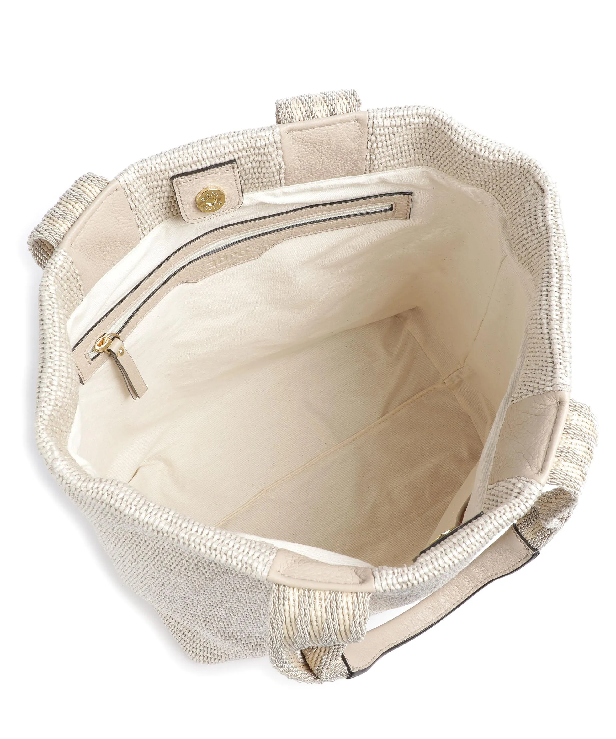  Abro Raffia Kaia Borsa shopper sintetico avorio  