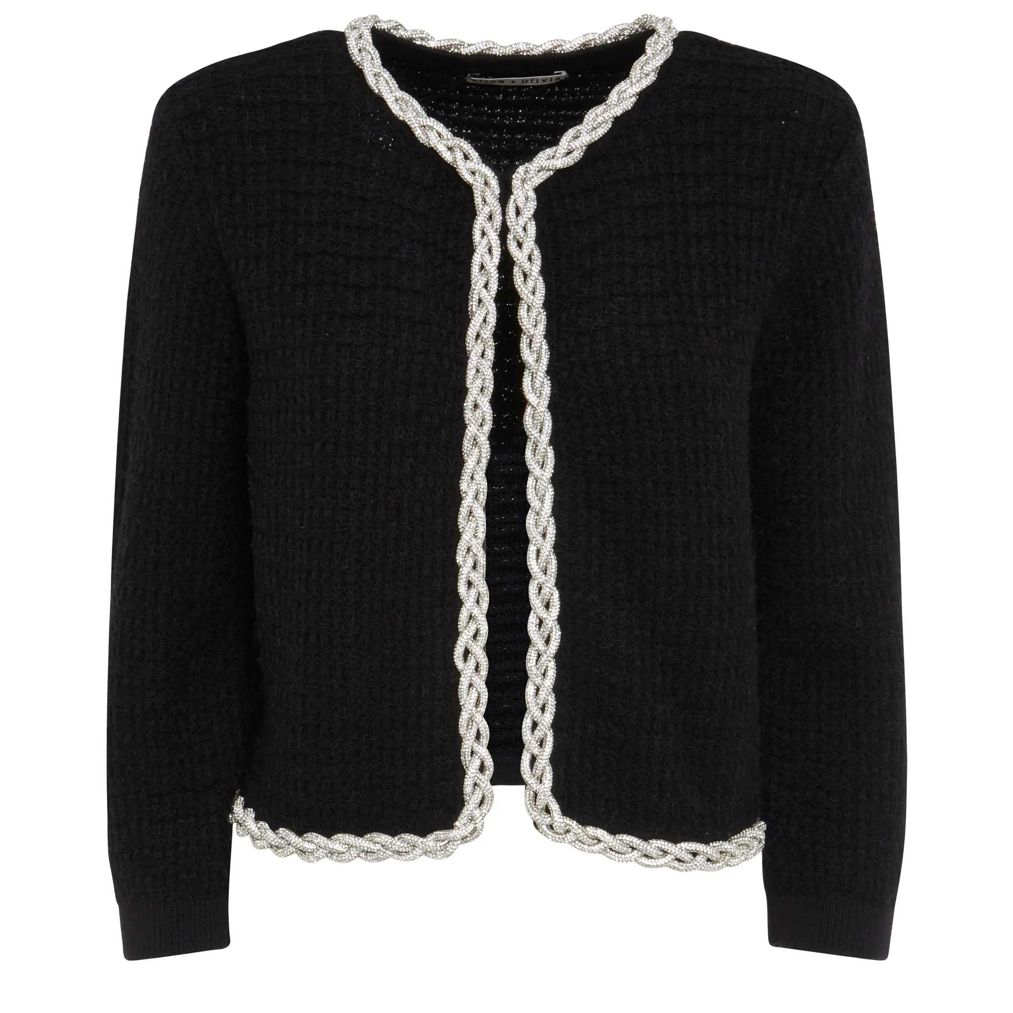 ALICE & OLIVIA  Cardigan crop ''Akira'' in lana nero