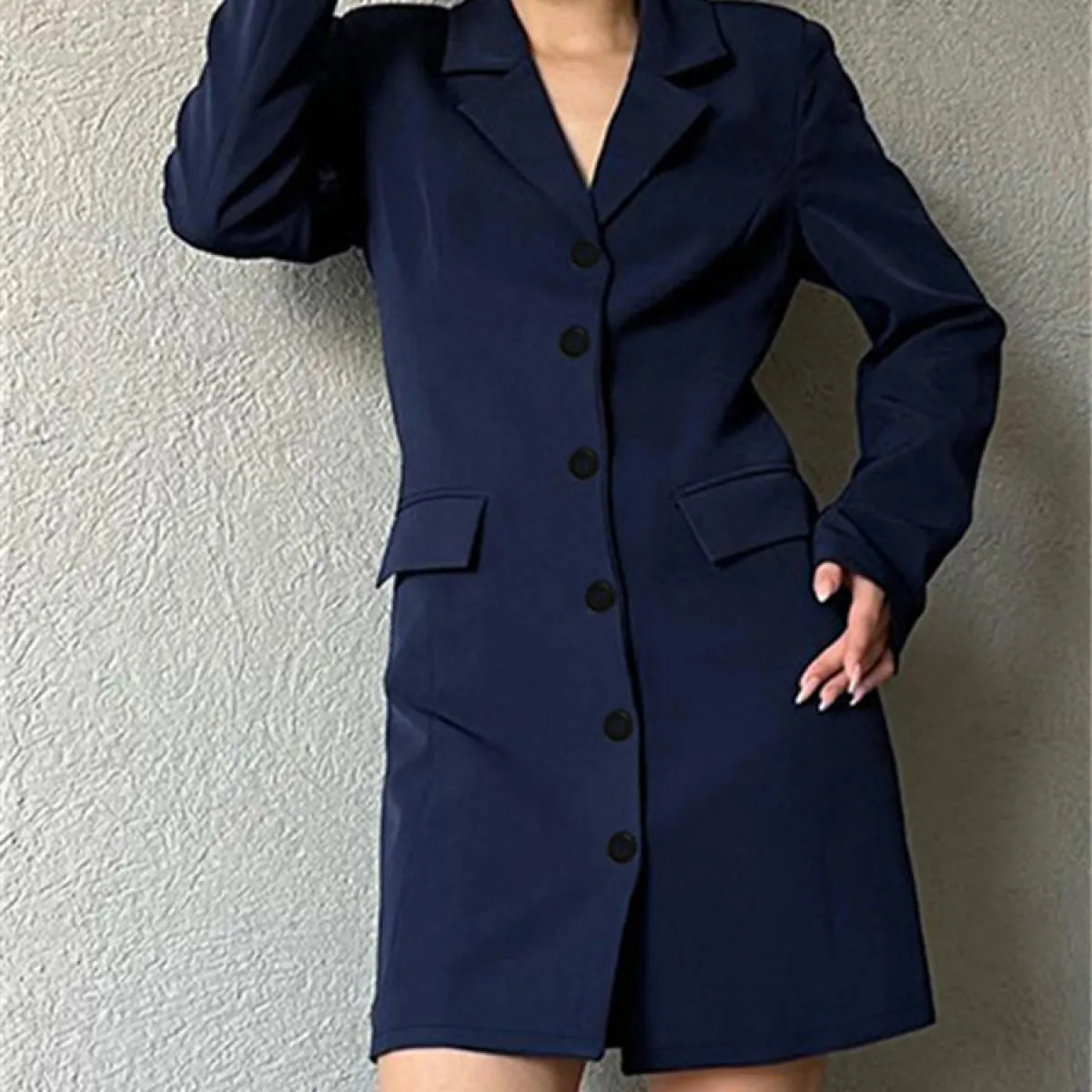 Autunno Moda Abito a vita alta per le donne Elegante patchwork con scollo a V Tasca sottile Mini abito da festa Looks 2024