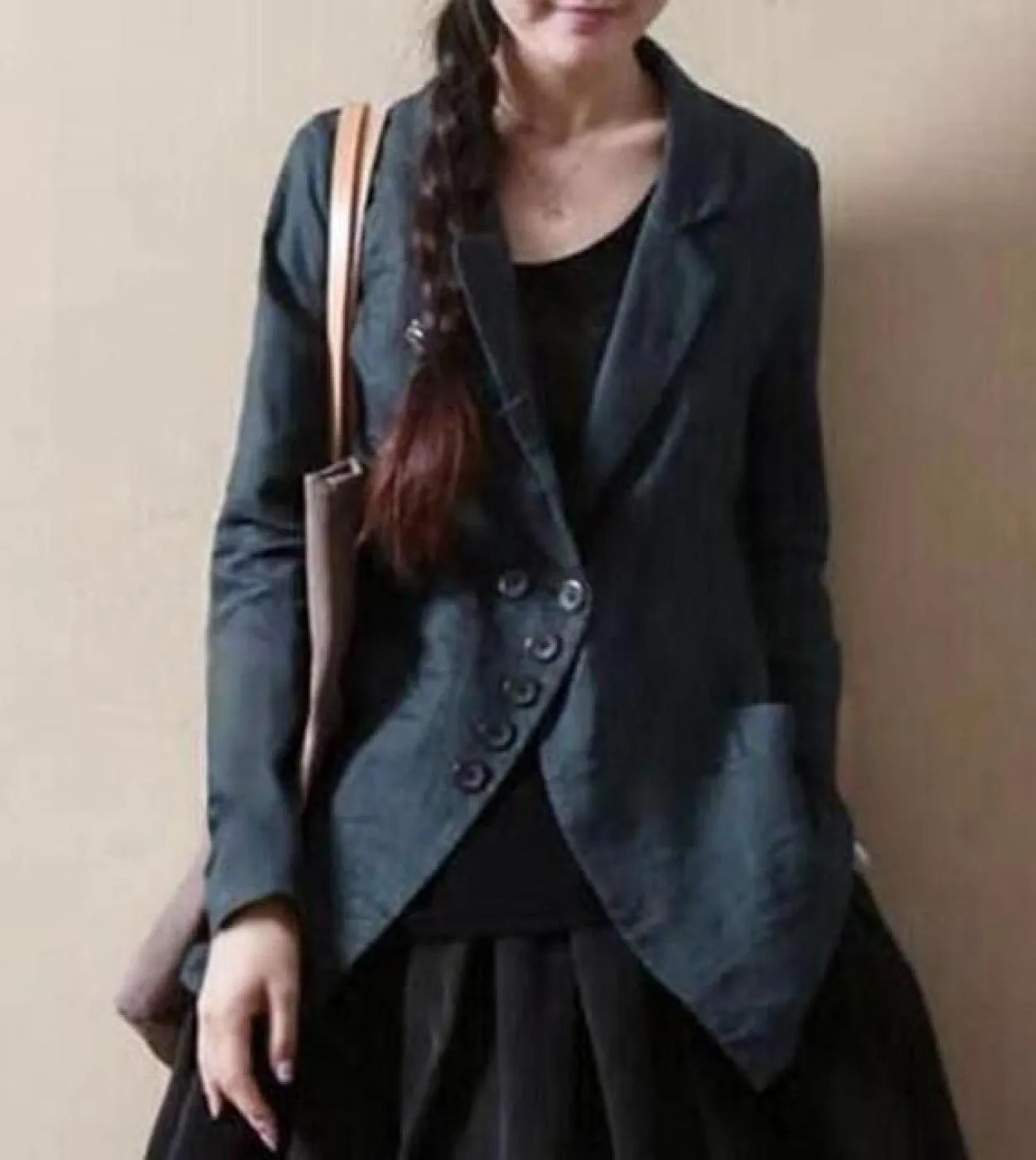 Blazer e giacche in cotone a maniche lunghe da donna in stile primavera nuove arti