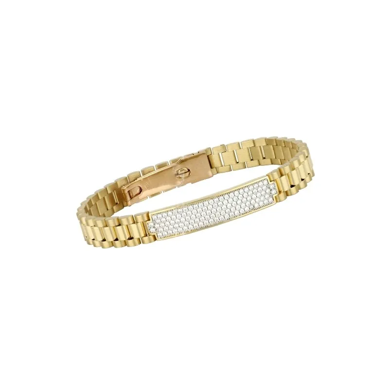 BRACCIALE JUBILEE DA UOMO IN ORO GIALLO 18 KT CON ZIRCONI