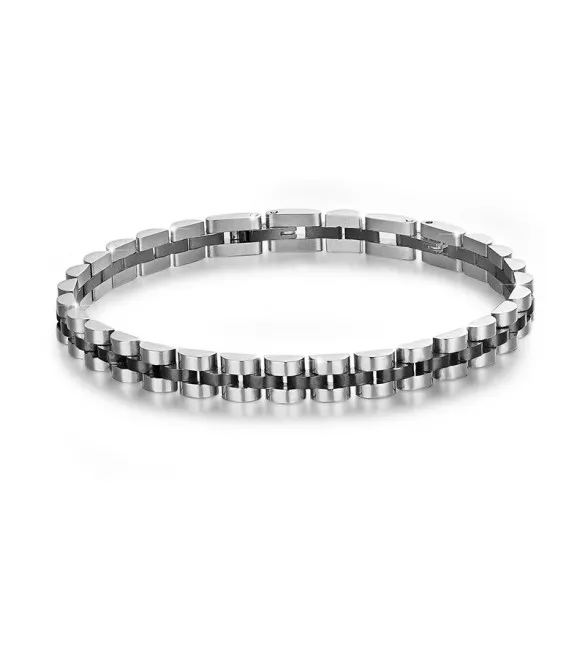 Bracciale Uomo Gioielli Luca Barra in acciaio IP nero ba1039