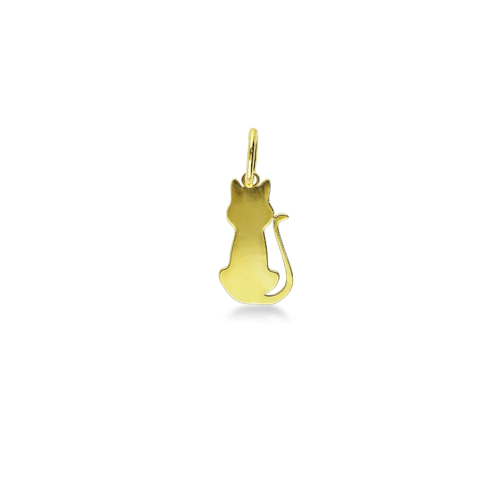 Ciondolo in oro giallo 18k con gattino, 1.40x0.80 cm