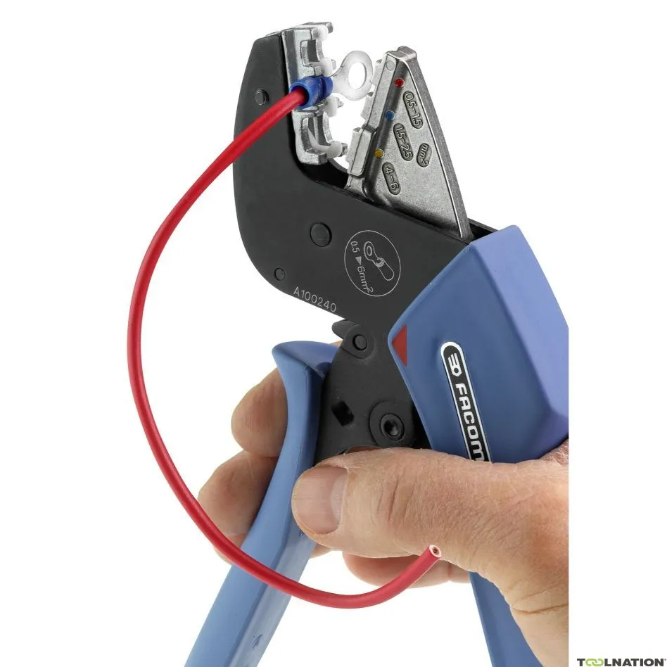 Facom 673838 Pinza per crimpare con cricchetto per capicorda isolati