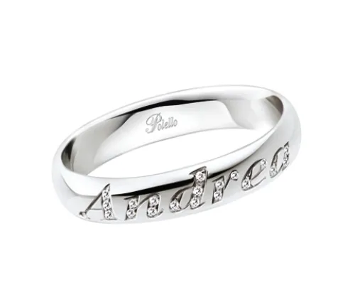 Fede Polello  nomi in oro bianco 18 kt e brillanti 2019 Ref. E 3111DB