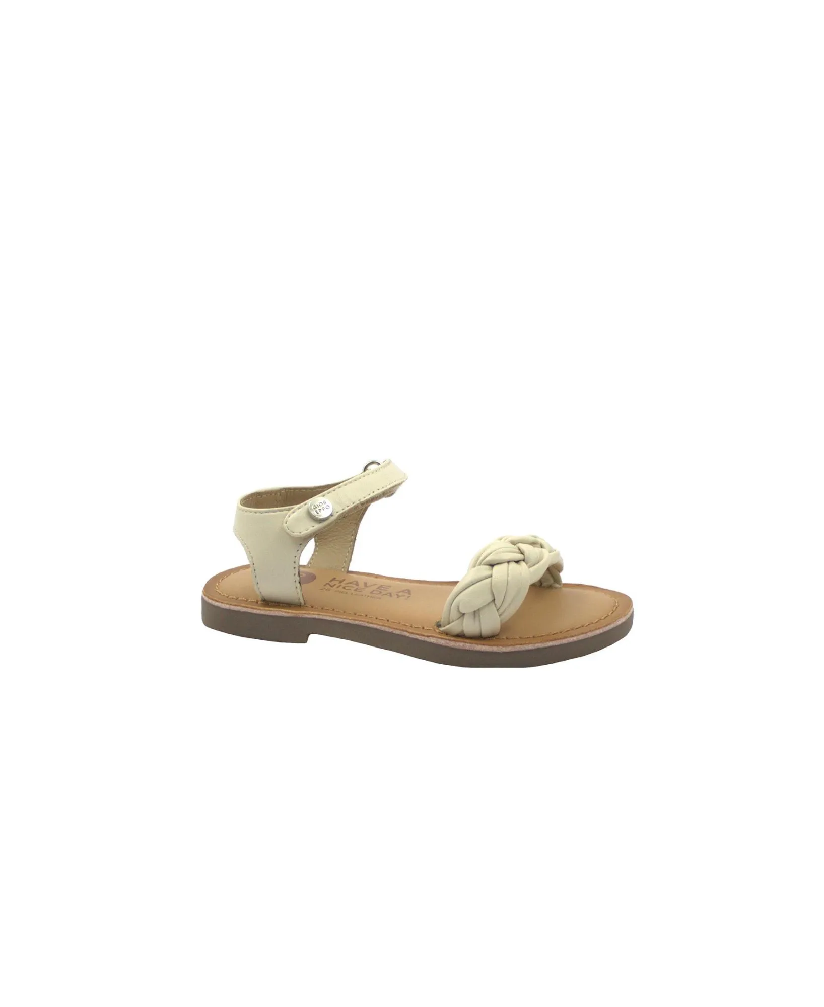 GIOSEPPO ENNERY 68209 white bianco burro sandali bambina pelle elegante strappo