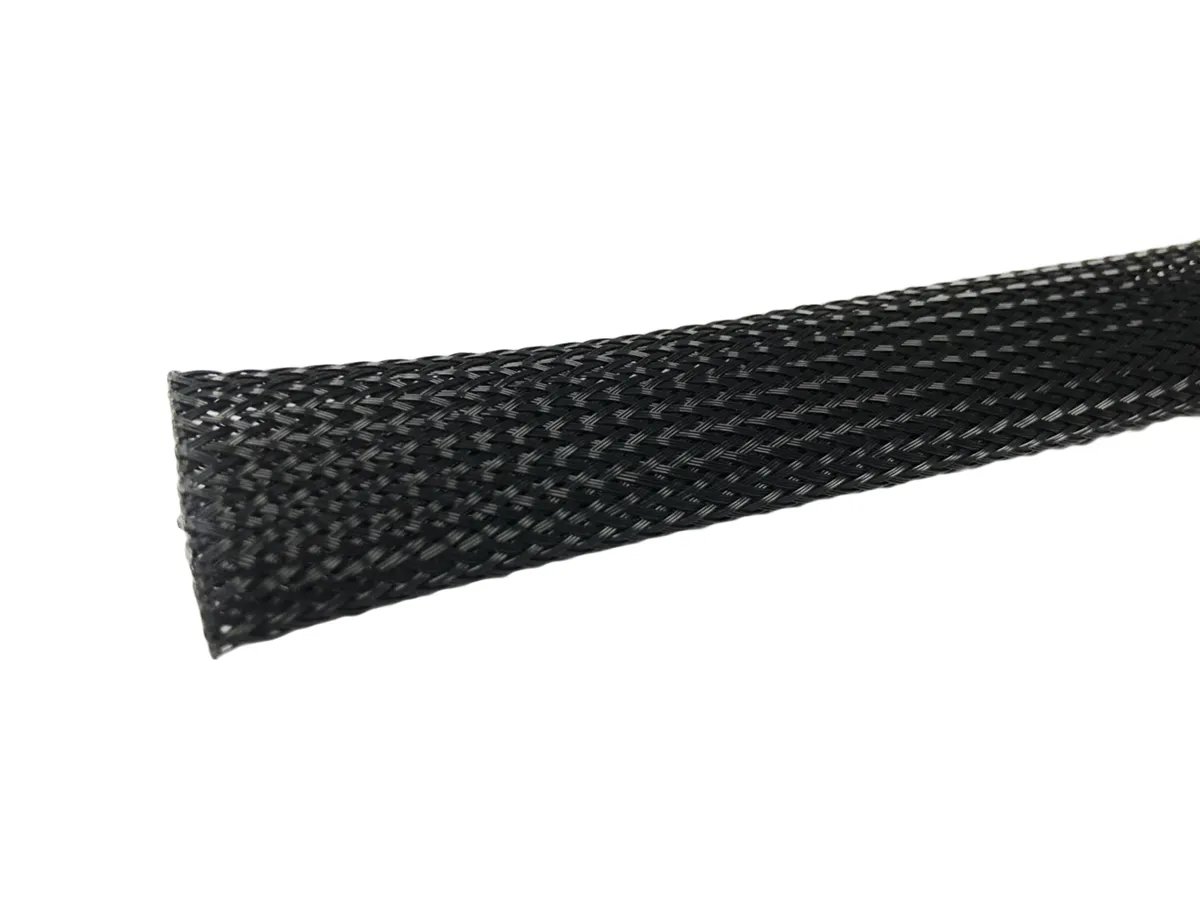 Guaina per cavi intrecciata RS PRO in PET, Ø 12mm, L. 15m, col. Nero, espandibile