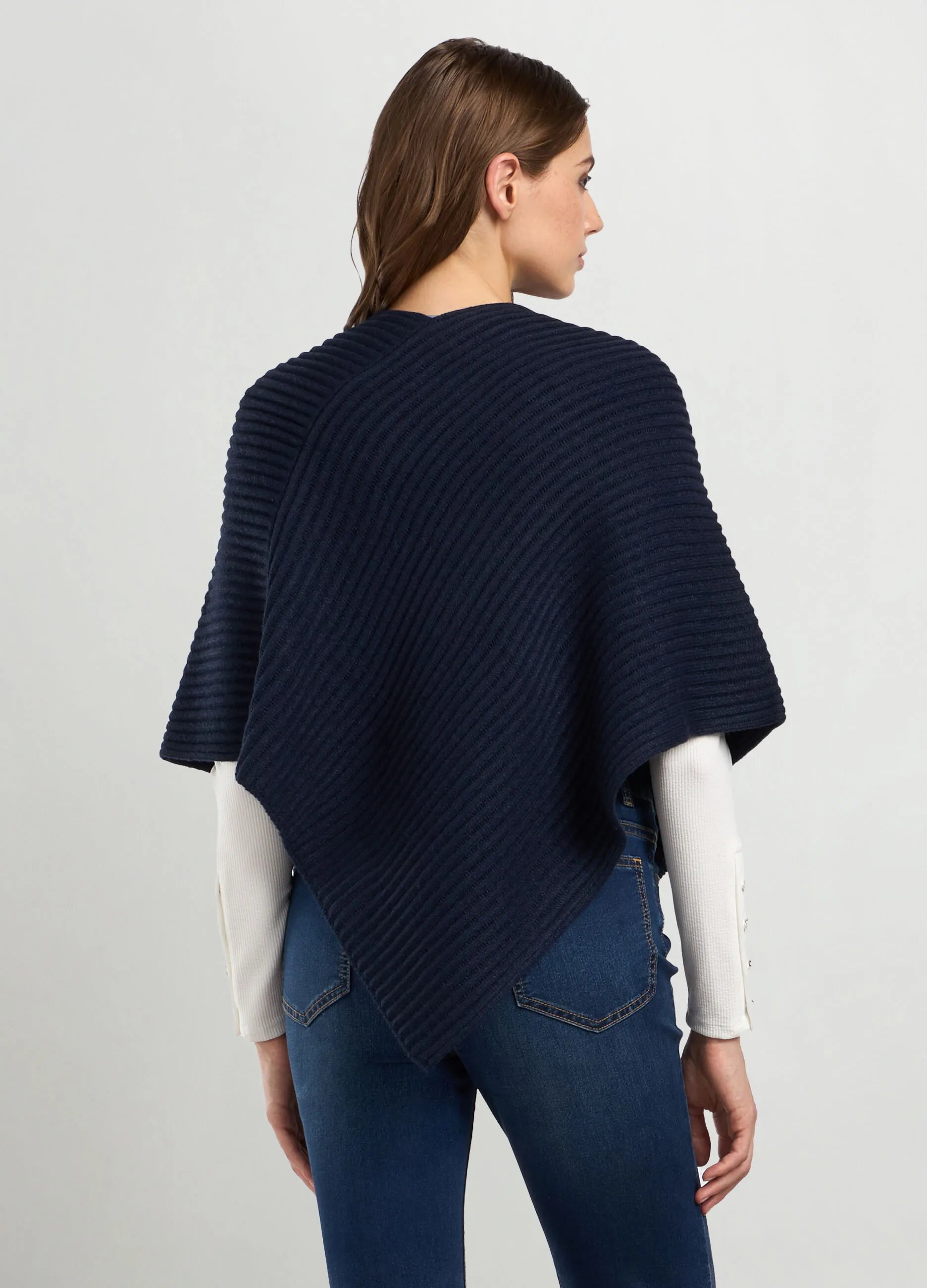 IWIE  Poncho tricot con lavorazione jacquard 
