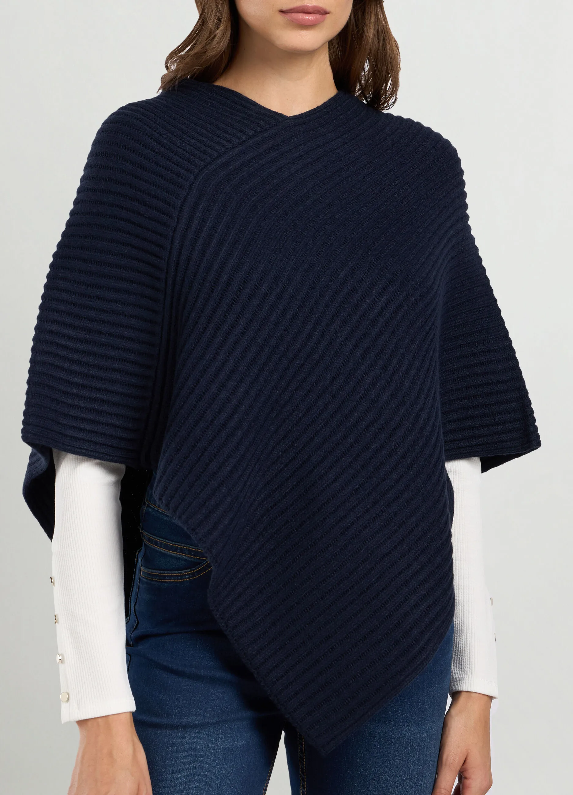 IWIE  Poncho tricot con lavorazione jacquard 
