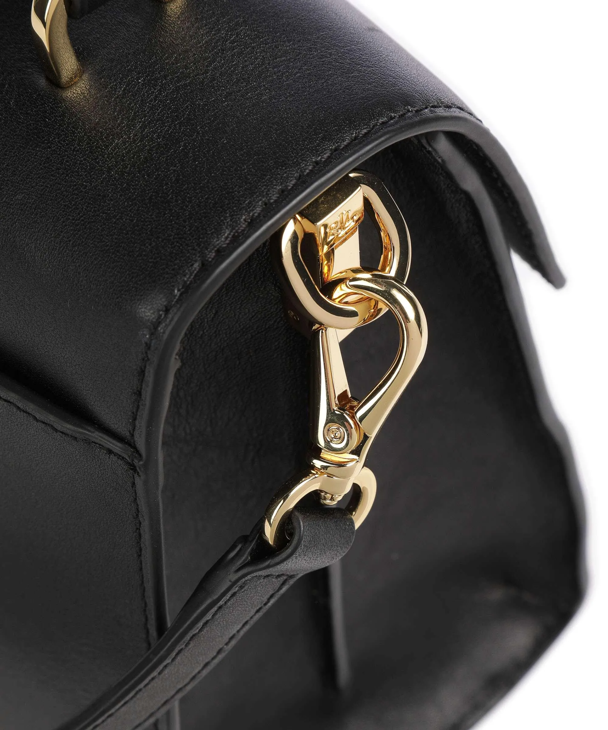  Lauren Ralph Lauren Farrah 27 Borsa a mano pelle di vacchetta finemente grana nero  