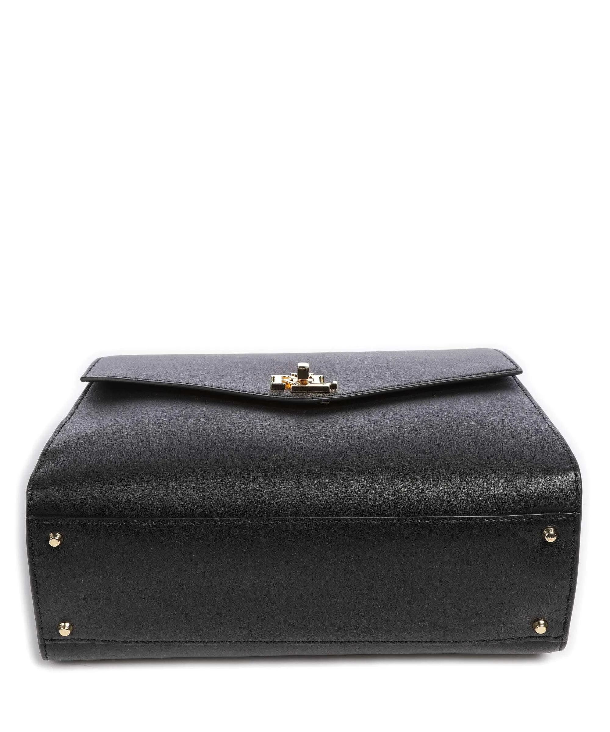 Lauren Ralph Lauren Farrah 27 Borsa a mano pelle di vacchetta finemente grana nero  