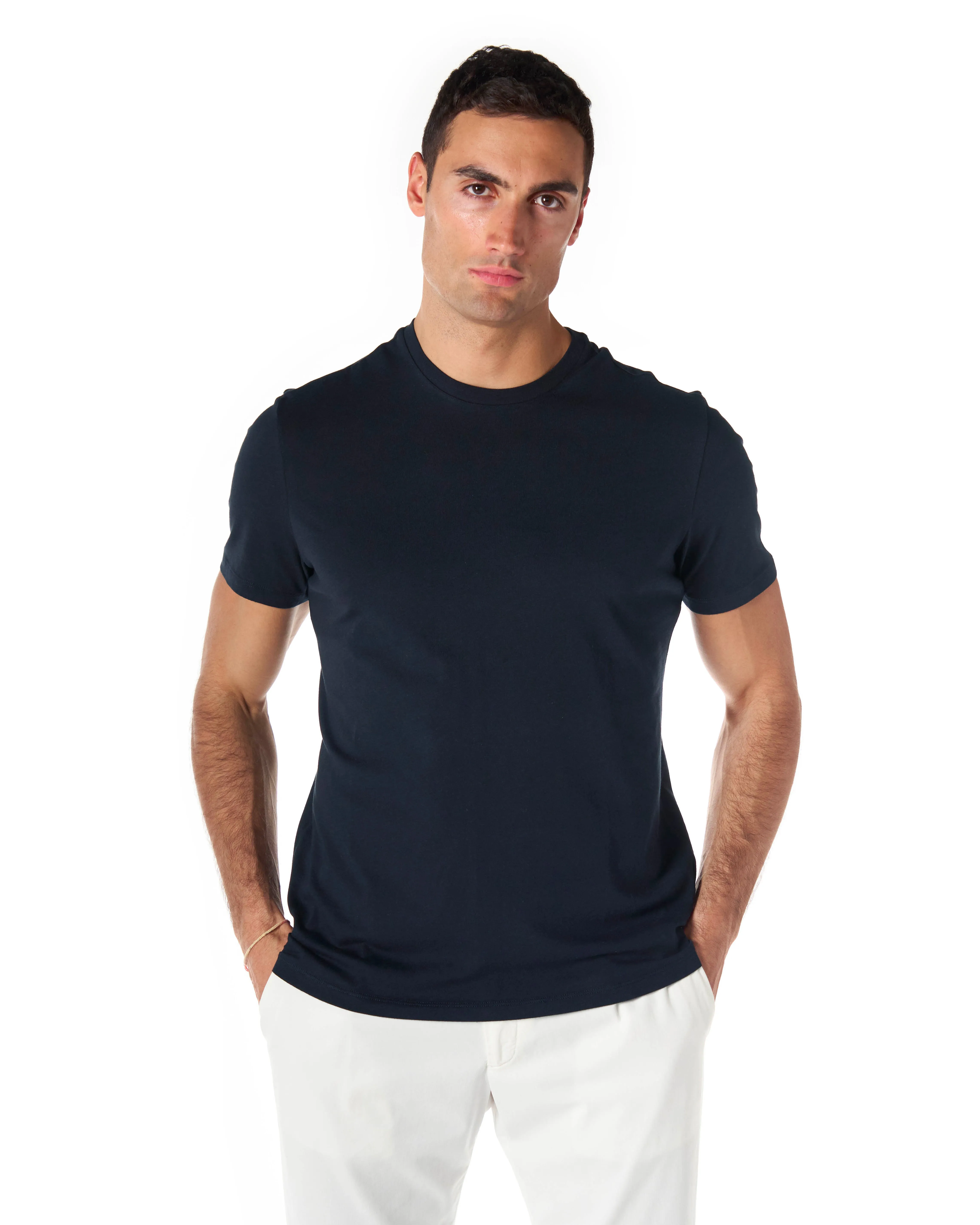 MAJESTIC T shirt silk touch color blu