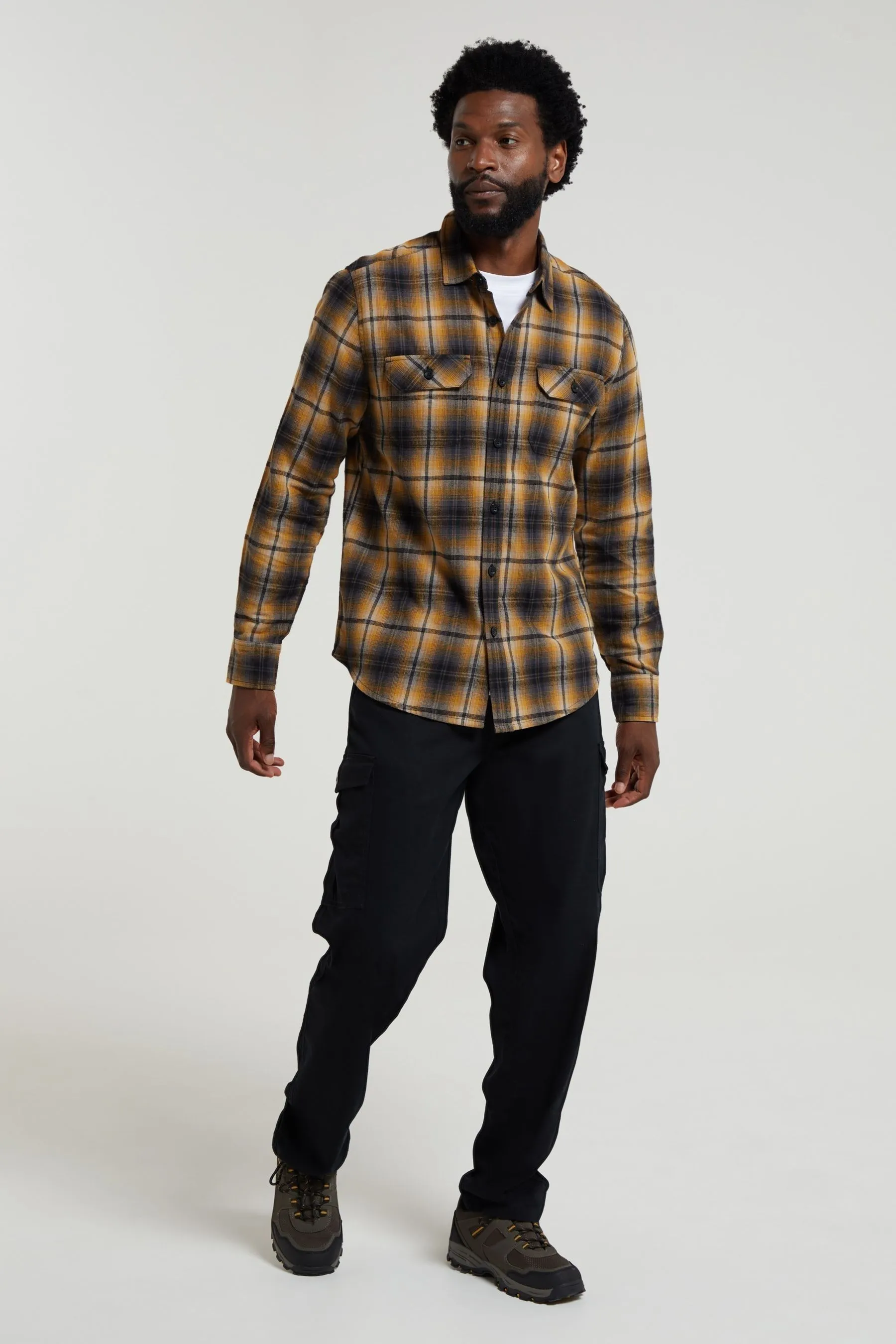 Mountain Warehouse Camicia Uomo Trace Flannel 100% Cotone Manica lunga    