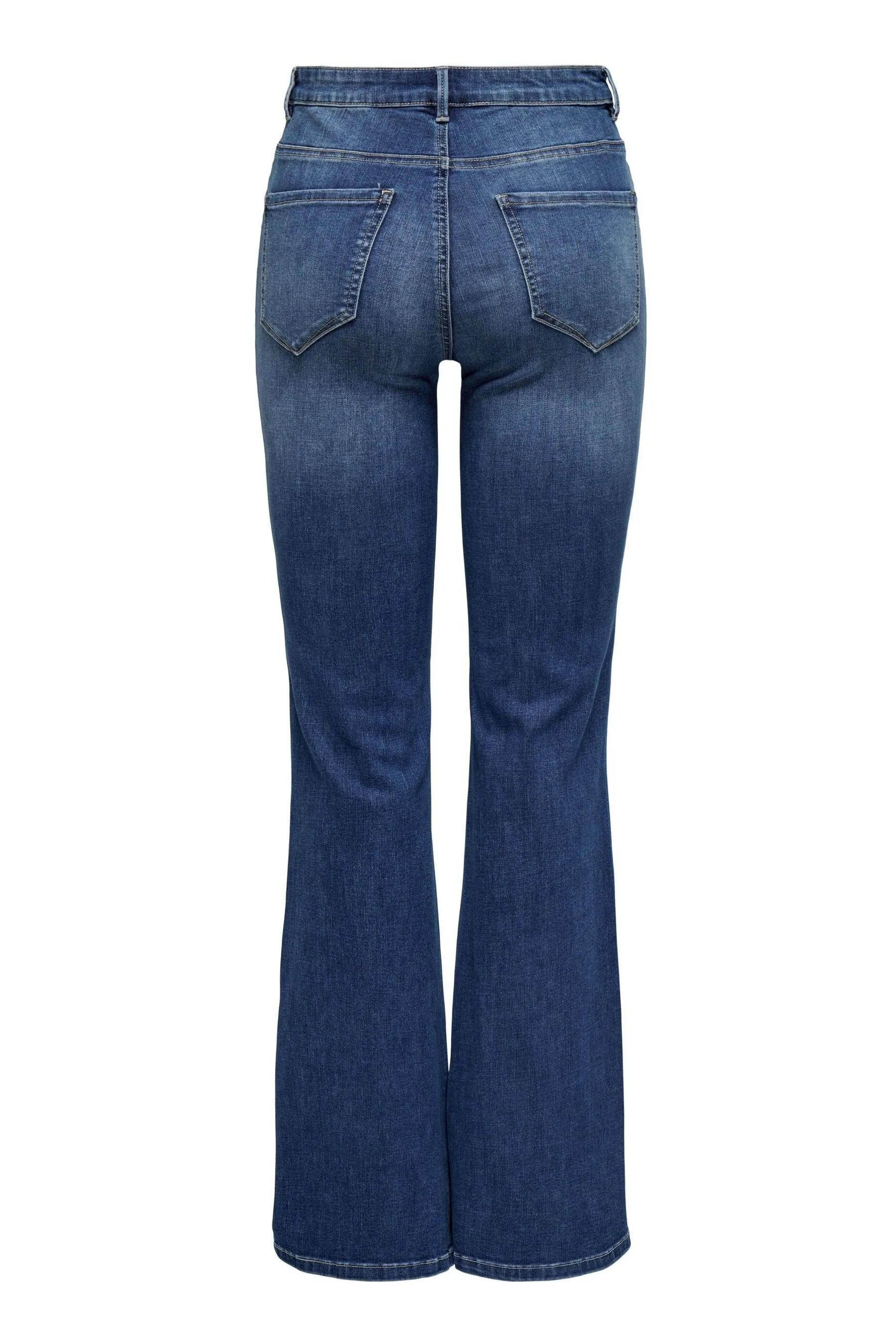 ONLY - Jeans a vita alta con rose e gamba svasata