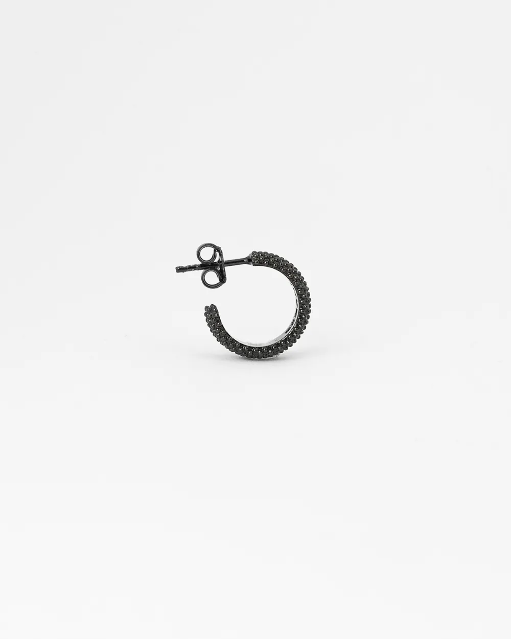 ORECCHINO A CERCHIO PICCOLO PUNTINATO TOTAL BLACK