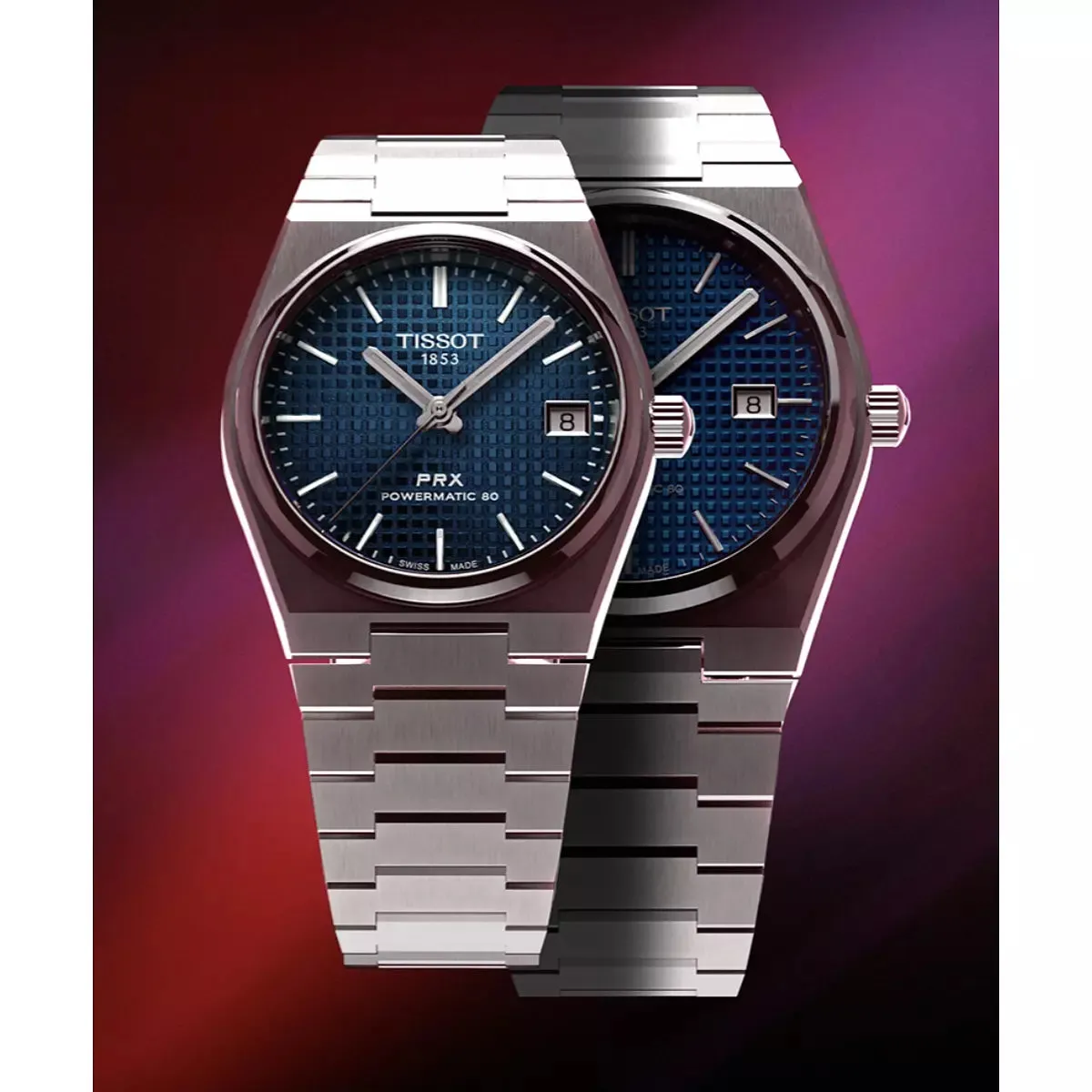 Orologio Tissot PRX 35 mm Blu Powermatic 80 T1372071104100