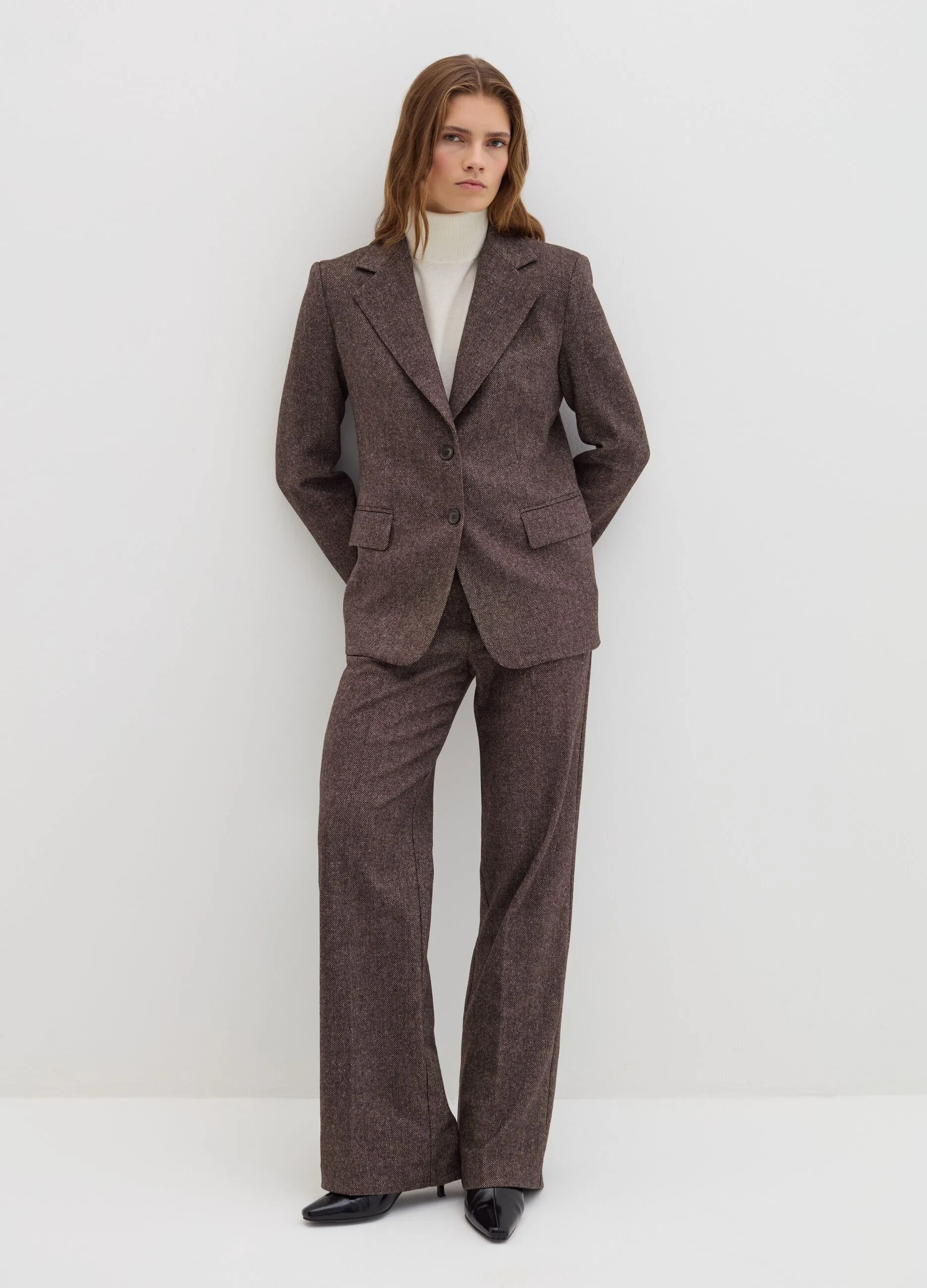 Pantalone palazzo in tweed