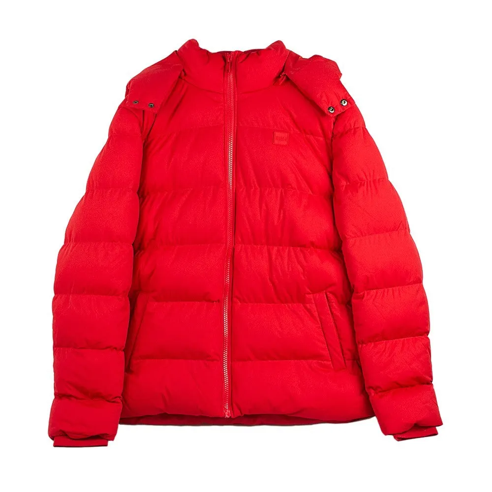 Piumino Uomo Hooded Boxy Puffer Jacket Fire Red