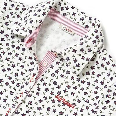 Polo ROY ROGER'S stampa fiori Chiusura con bottoni in PROMOZIONE