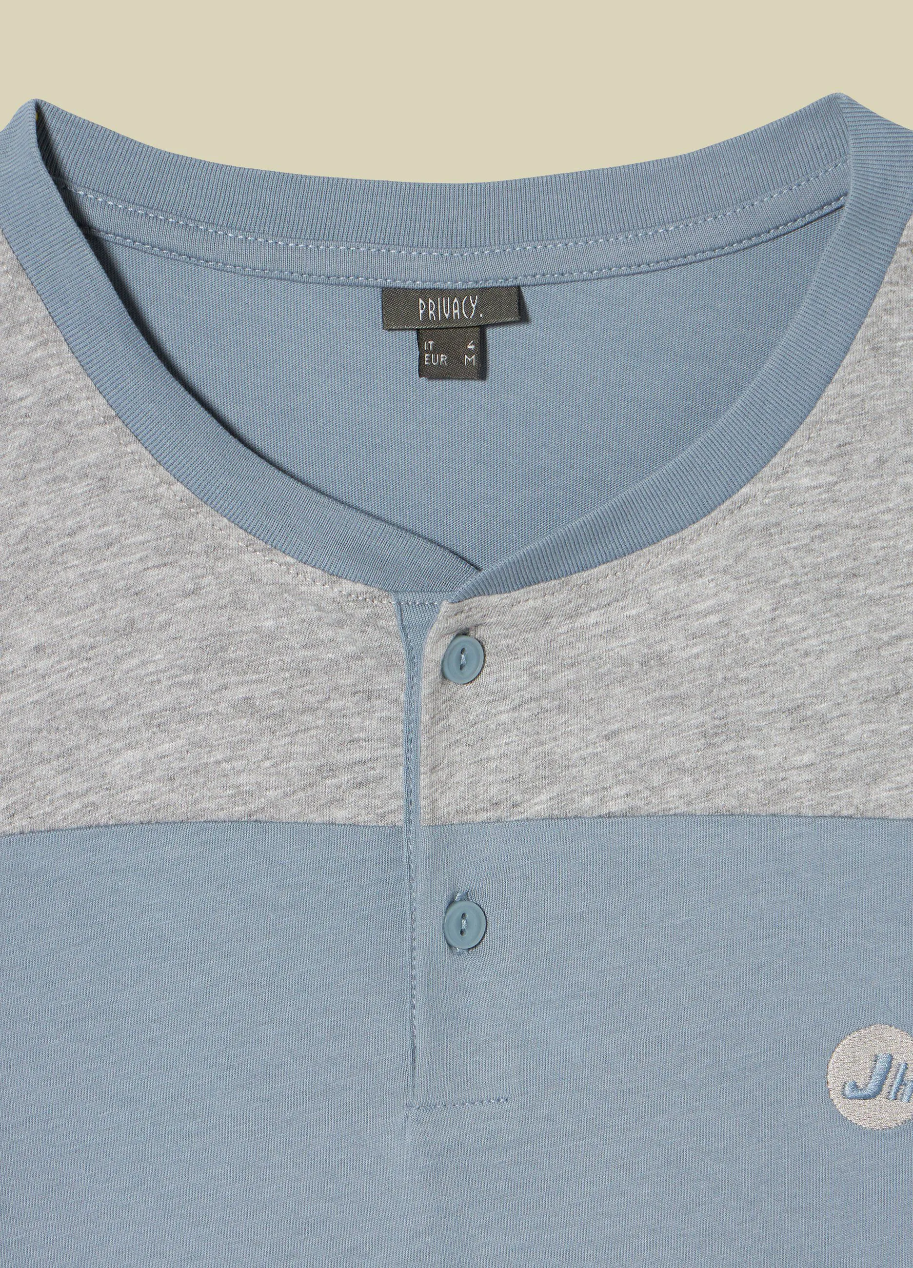 PRIVACY  Set pigiama lungo in puro cotone uomo