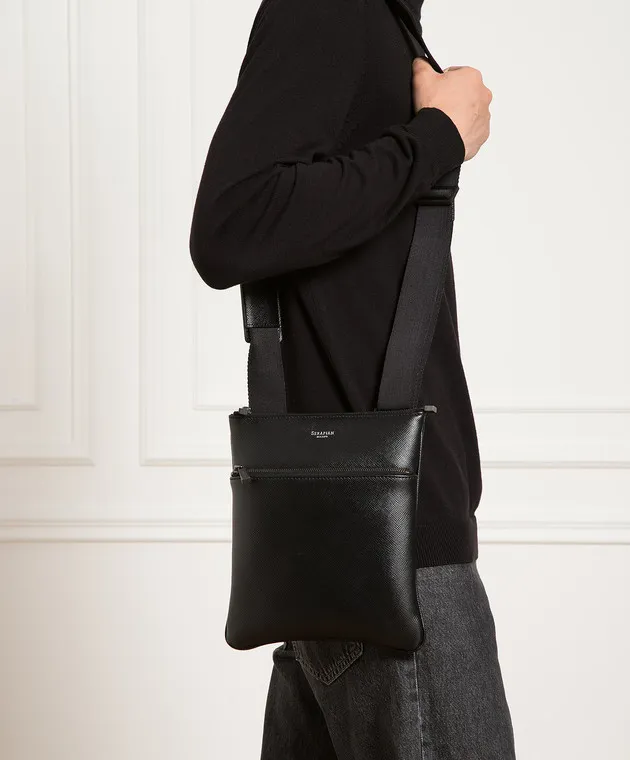 Serapian Borsa a tracolla in pelle nera SREVLMML679423Y292
