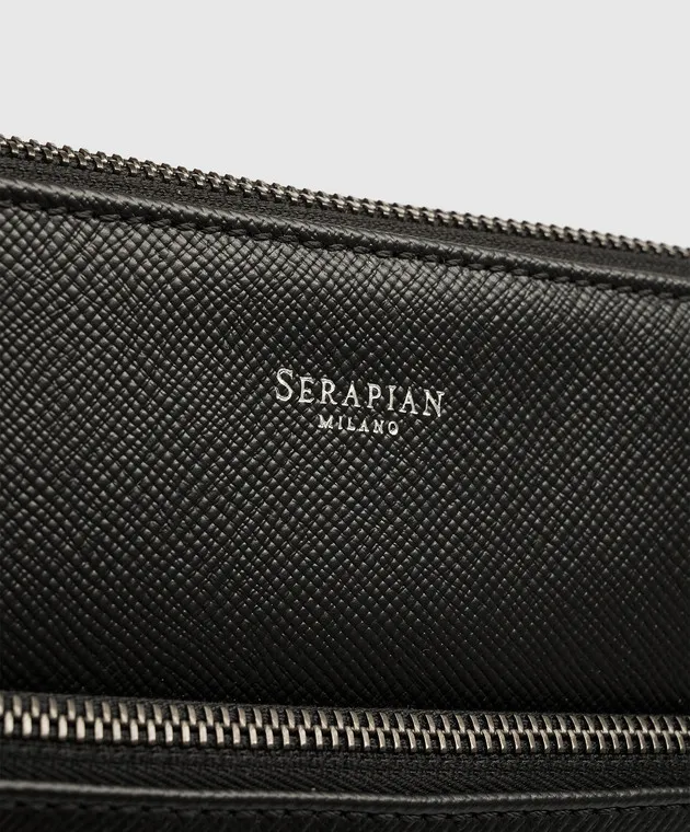 Serapian Borsa a tracolla in pelle nera SREVLMML679423Y292