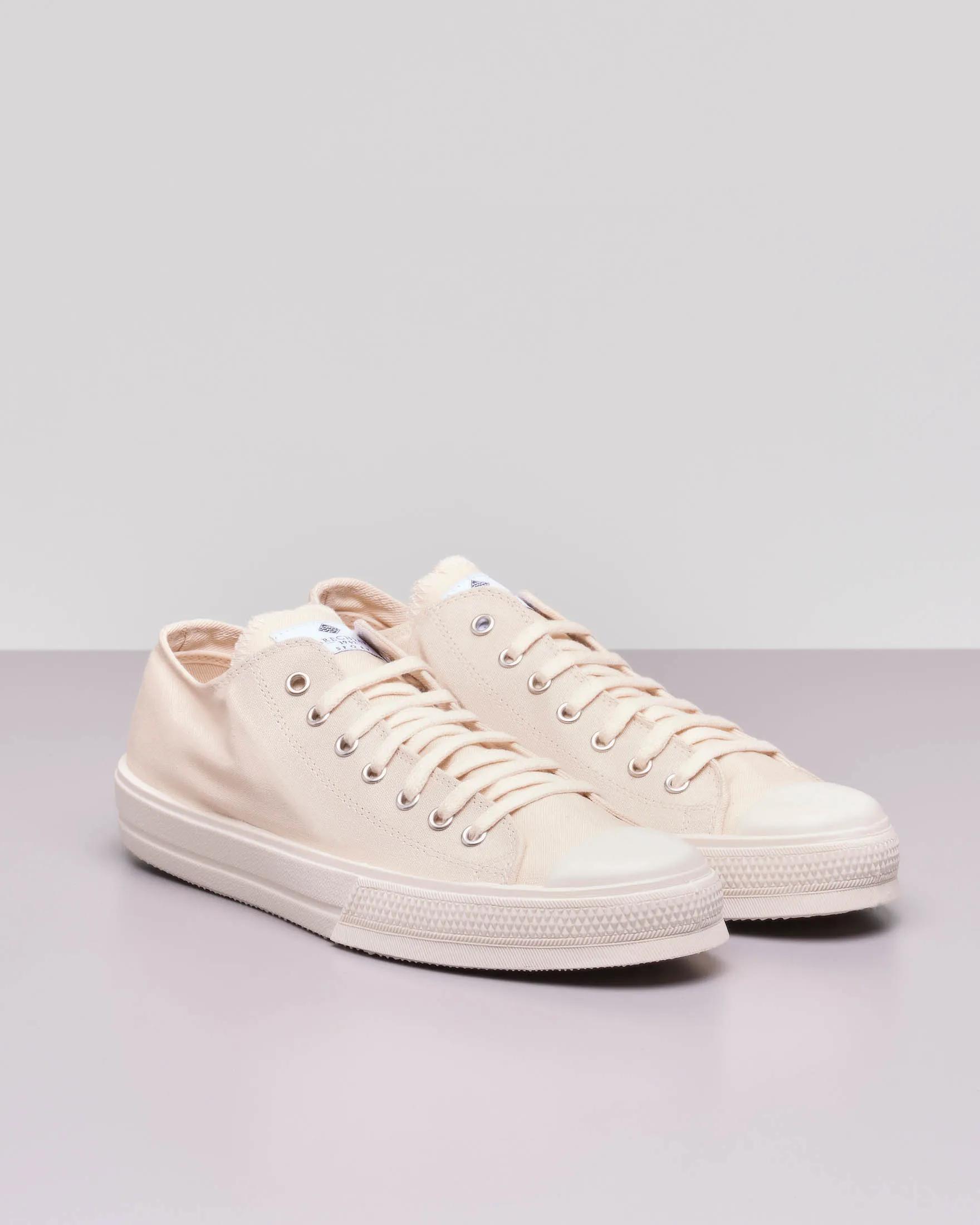 Sneakers beige in tela di cotone