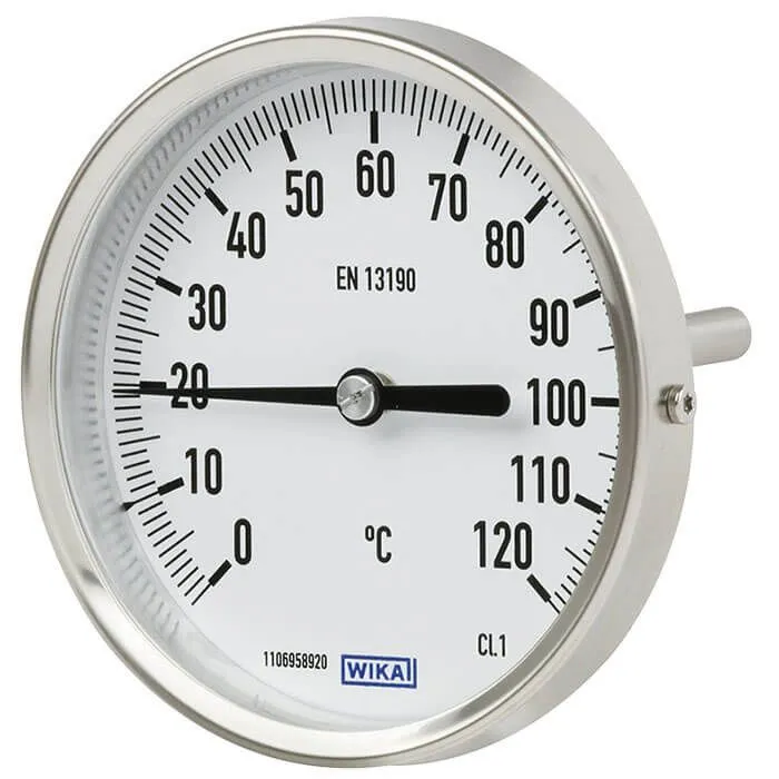 Termometro a quadrante WIKA, 0 → 160 °C, Ø quadrante 100mm, Quadrante