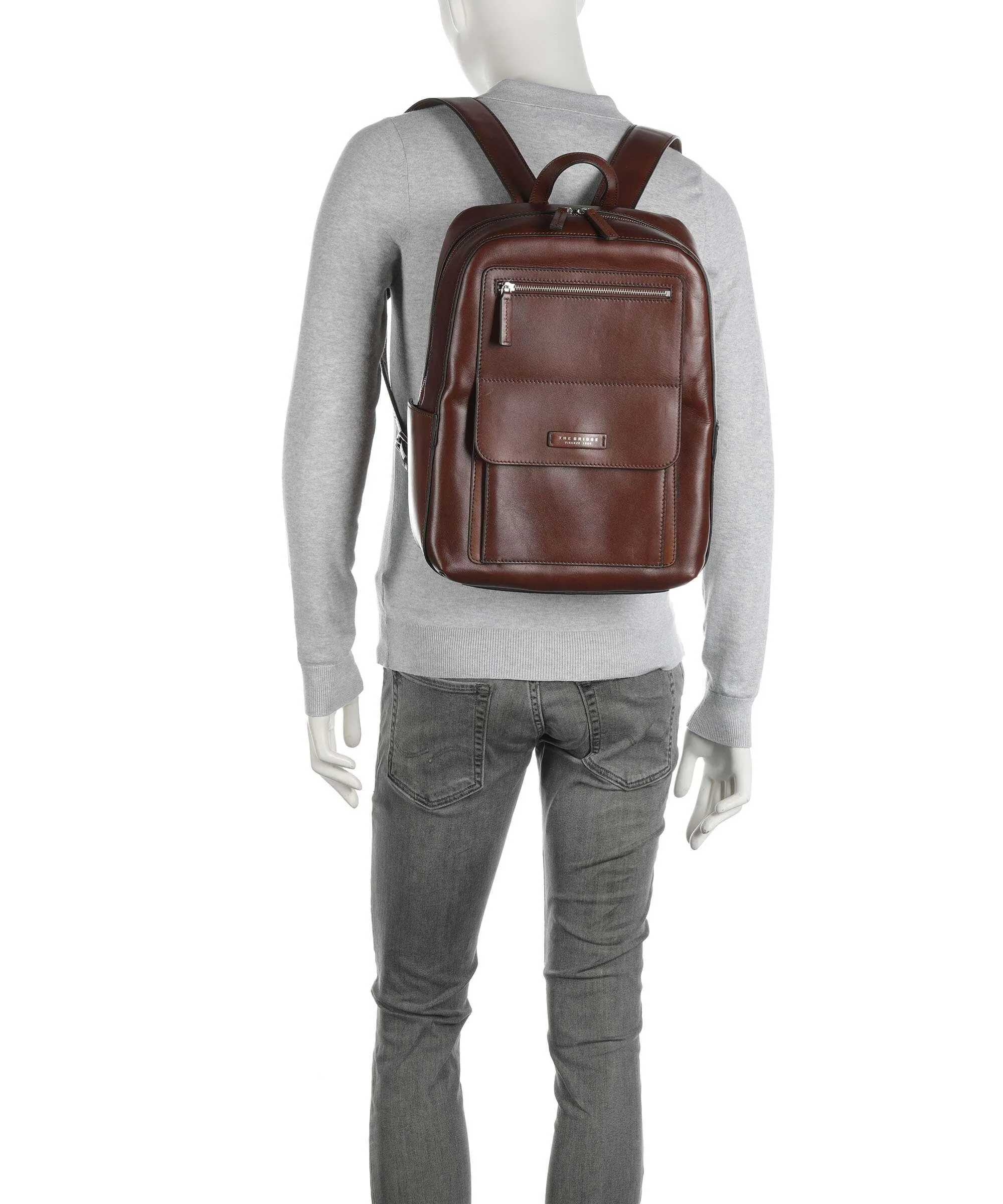  The Bridge Alberto Zaino 14″ pelle di vacchetta finemente grana marrone  