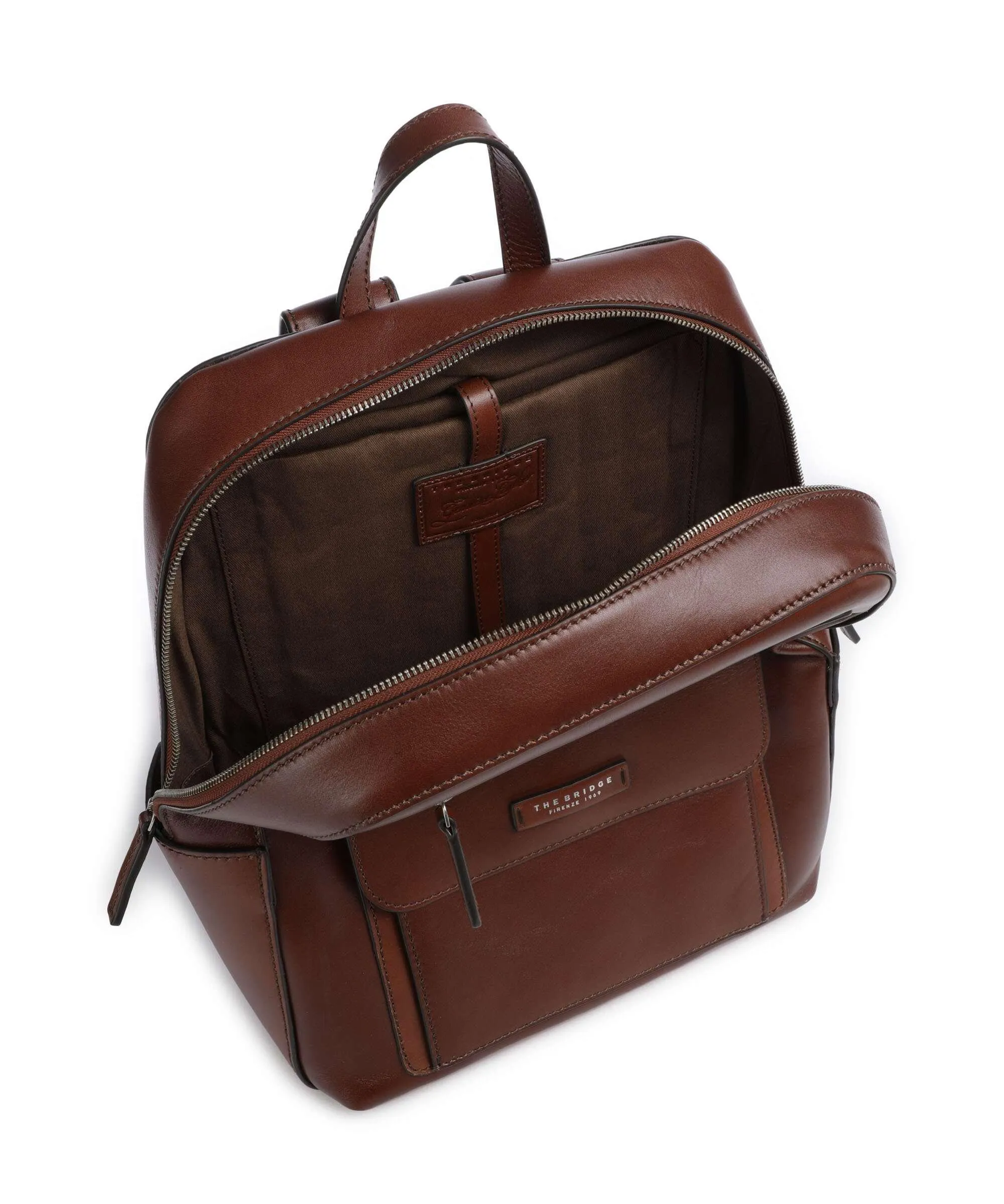  The Bridge Alberto Zaino 14″ pelle di vacchetta finemente grana marrone  