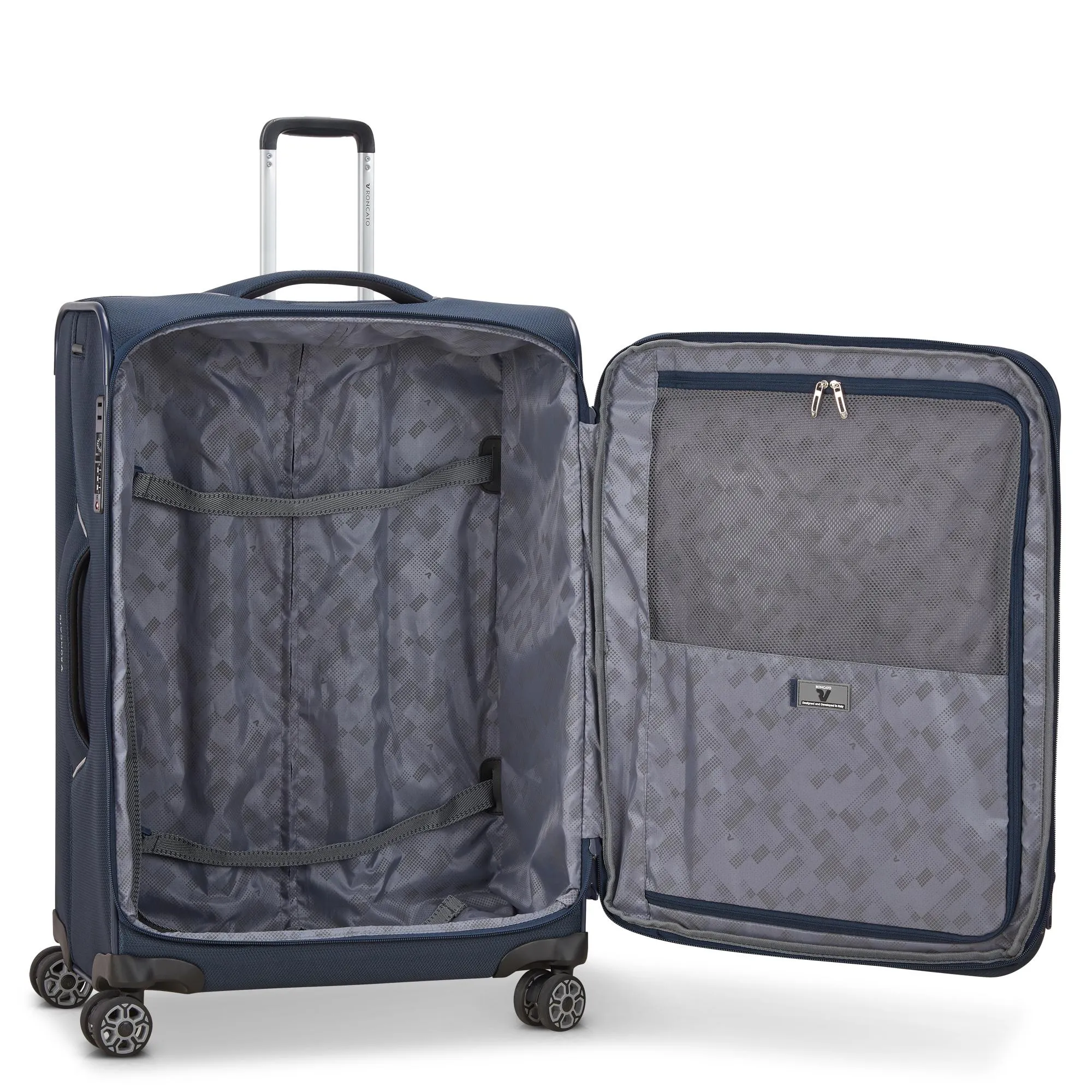 Trolley Medio 65cm RONCATO Ironik 2.0 Blu Notte 4 Ruote Espandibile