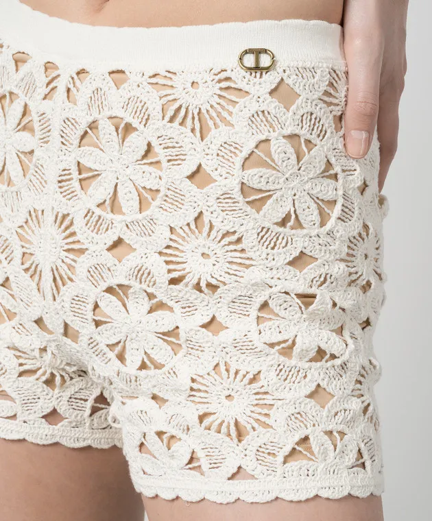 Twinset Shorts in pizzo beige 241TT3231