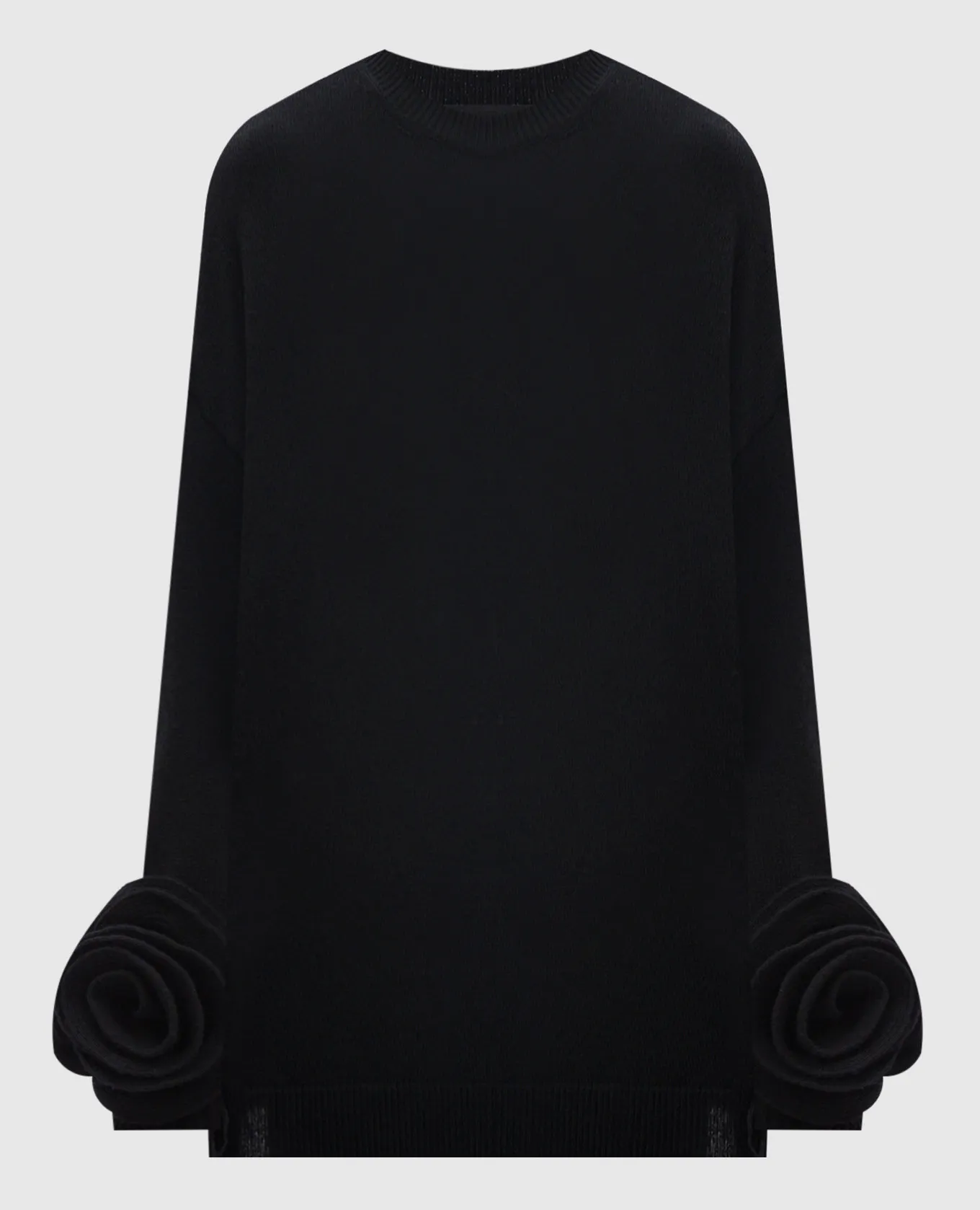 Valentino Maglia nera in lana con applicazioni 5B0KC52Q8DA